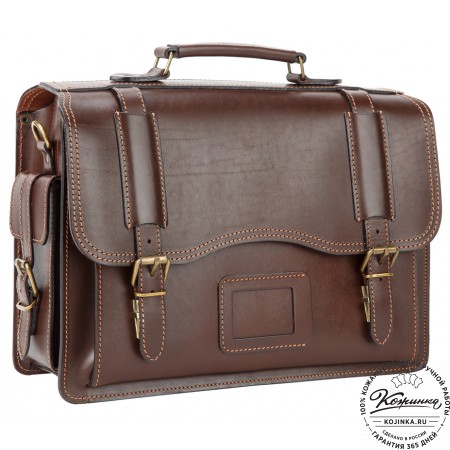 Кожаный портфель-кофр "Адъютант" (тёмно-коричневый)